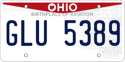 OH license plate GLU5389