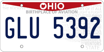 OH license plate GLU5392