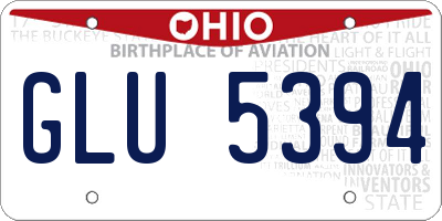 OH license plate GLU5394