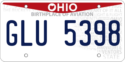 OH license plate GLU5398