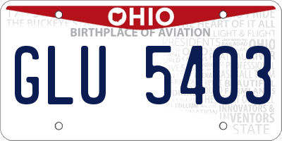 OH license plate GLU5403