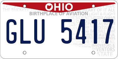 OH license plate GLU5417