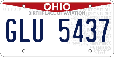 OH license plate GLU5437