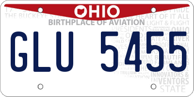 OH license plate GLU5455