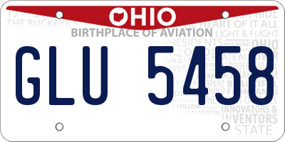 OH license plate GLU5458