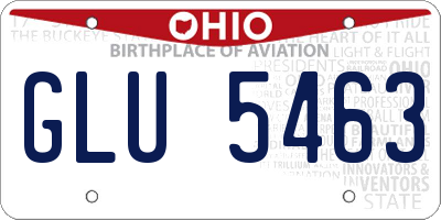 OH license plate GLU5463