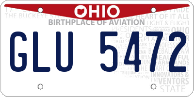 OH license plate GLU5472