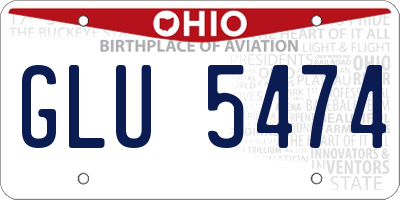 OH license plate GLU5474