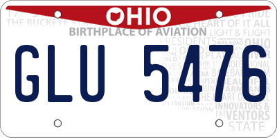 OH license plate GLU5476