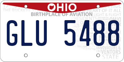 OH license plate GLU5488