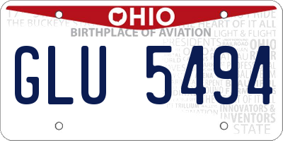 OH license plate GLU5494