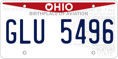 OH license plate GLU5496