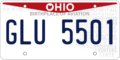 OH license plate GLU5501
