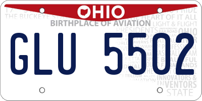 OH license plate GLU5502