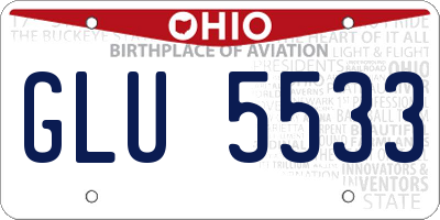 OH license plate GLU5533
