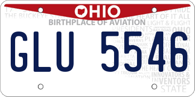 OH license plate GLU5546