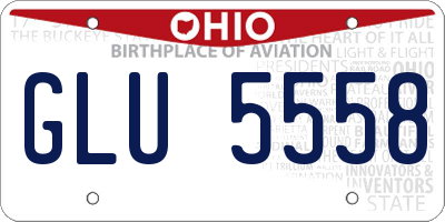 OH license plate GLU5558