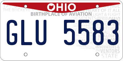 OH license plate GLU5583