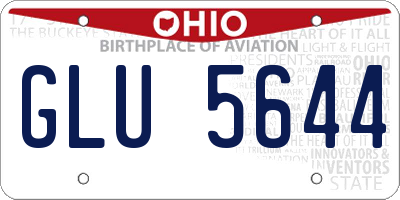 OH license plate GLU5644