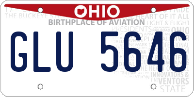 OH license plate GLU5646