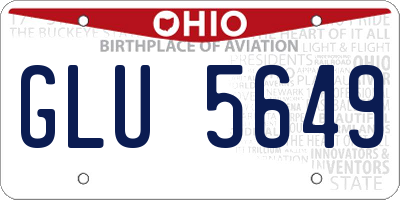 OH license plate GLU5649
