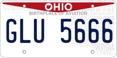 OH license plate GLU5666