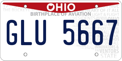 OH license plate GLU5667