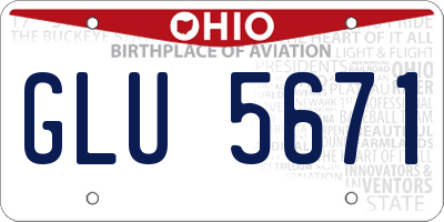OH license plate GLU5671