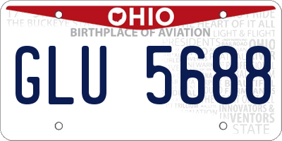 OH license plate GLU5688