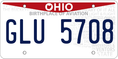 OH license plate GLU5708