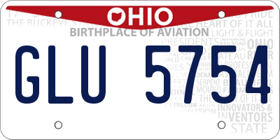OH license plate GLU5754