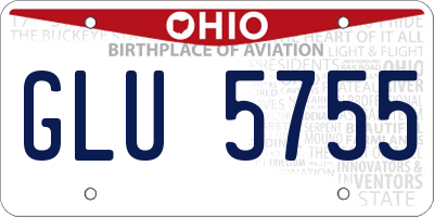 OH license plate GLU5755