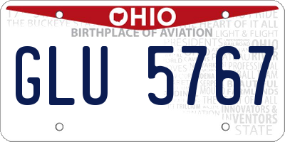 OH license plate GLU5767