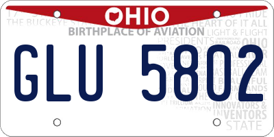 OH license plate GLU5802