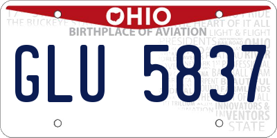 OH license plate GLU5837