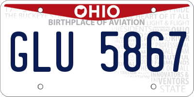OH license plate GLU5867