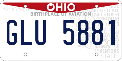 OH license plate GLU5881