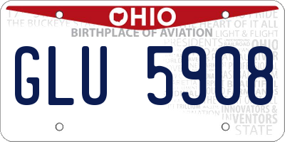 OH license plate GLU5908