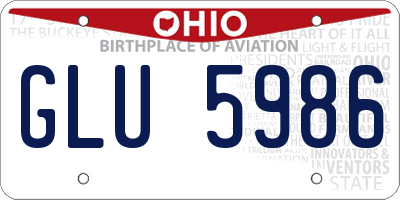 OH license plate GLU5986