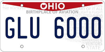 OH license plate GLU6000