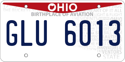 OH license plate GLU6013