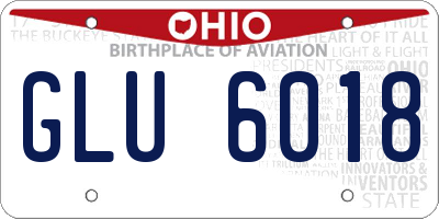 OH license plate GLU6018