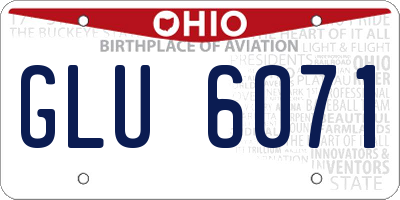 OH license plate GLU6071
