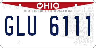 OH license plate GLU6111