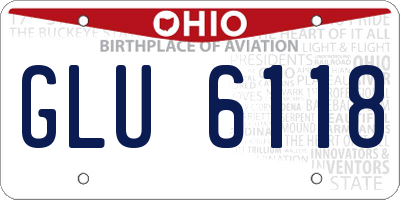 OH license plate GLU6118