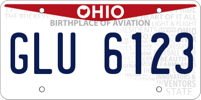 OH license plate GLU6123