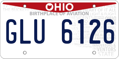 OH license plate GLU6126