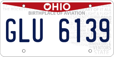 OH license plate GLU6139
