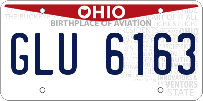 OH license plate GLU6163