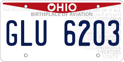 OH license plate GLU6203